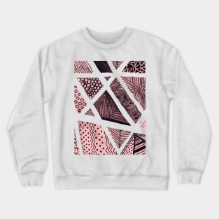 Geometric doodles - pink and black Crewneck Sweatshirt